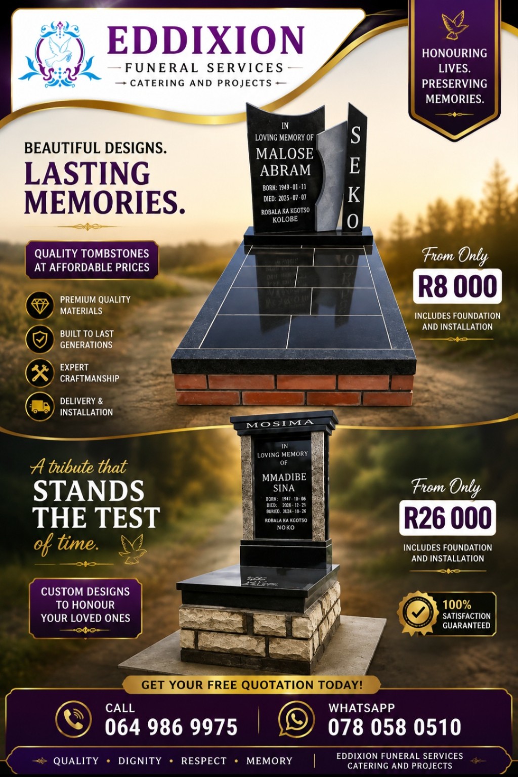 Eddixion tombstone design