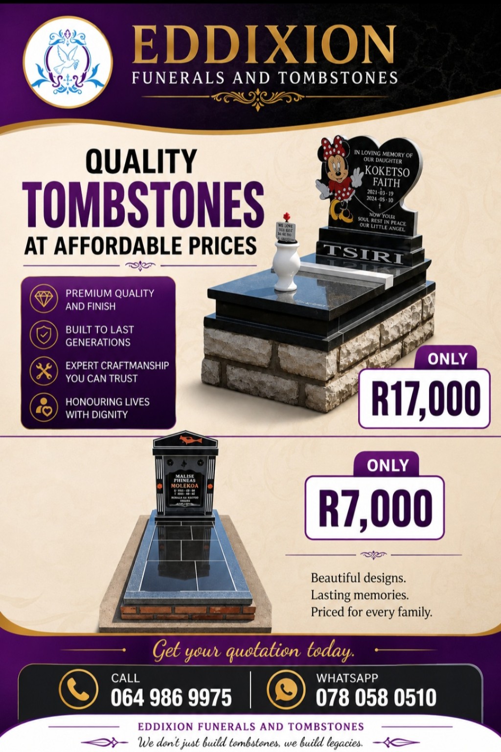 Eddixion tombstone design