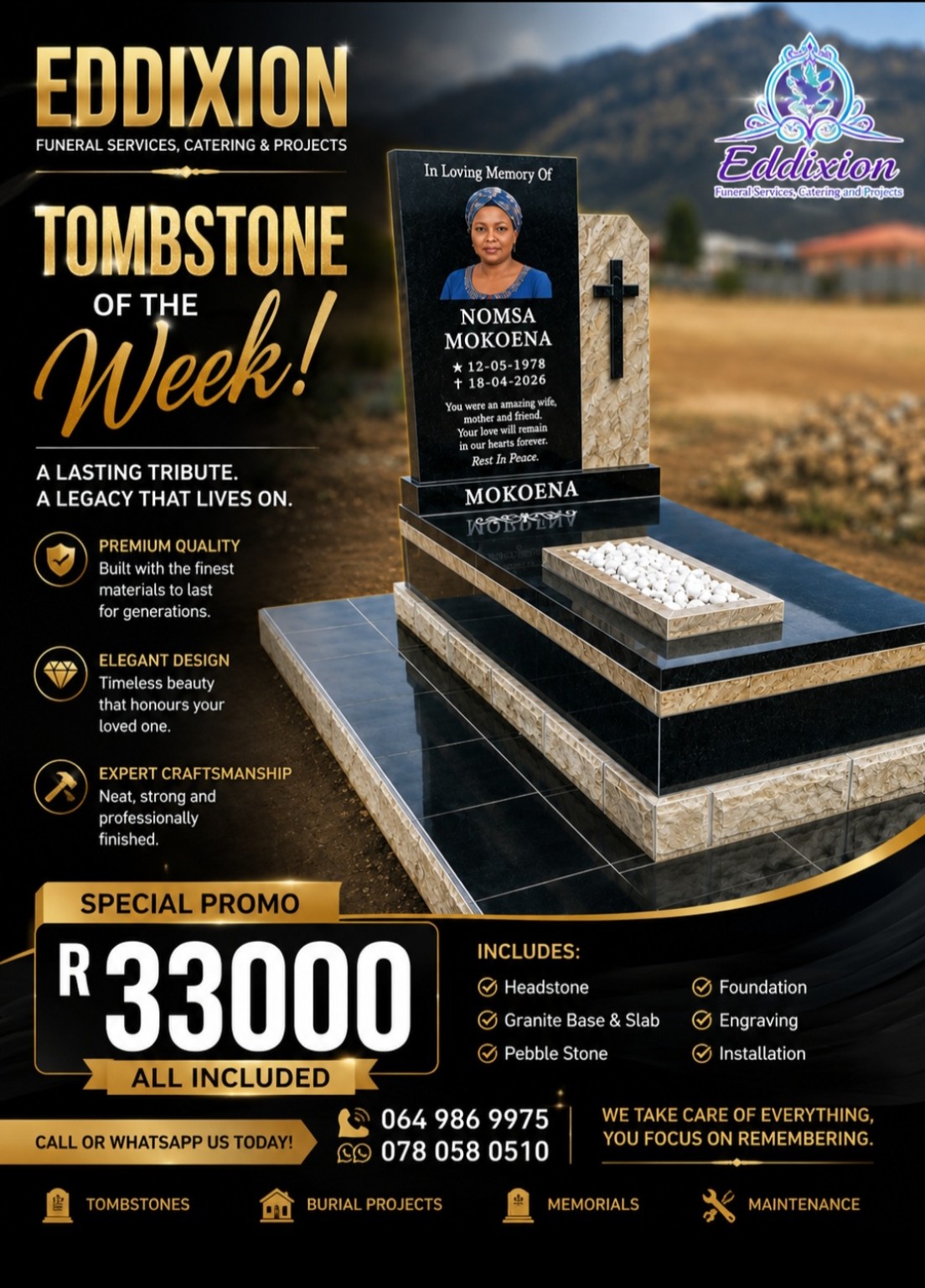Eddixion tombstone design